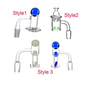 Venta al por mayor 3style Newest Quartz Banger Nail con bola de cristal giratoria Carb Cap y ruby Terp Pearl Female Male 10mm 14mm 18mm para Dab Rig Bong