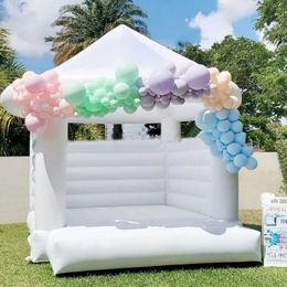 wholesale 4.5x4m (15x13.2ft) casa de rebote inflable blanca comercial de PVC llena Castillo de salto de boda, tienda de campaña inflable de la casa de rebote con soplador envío gratis