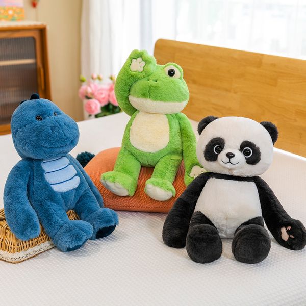 En gros 40 cm mignon oeil coucou en peluche lapin dinosaure grenouille poupée PP coton peluche courte peau en peluche délicate adaptée aux bébés de plus de 3 ans