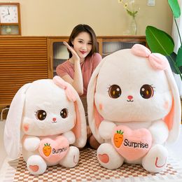 En gros de 40cm coeur étreignant les jouets en peluche de lapin grand lapin à l'oreille de poupée de poupée de sommeil fille