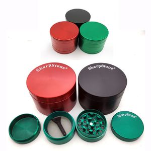 Groothandel 40 mm/63 mm/75 mm kleurrijke mini sharpstone logo kruid kruid breker grinders zink legering groot metaal aangepaste tabaksmolen voor roken