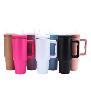 Tasse de voiture de troisième génération de 40oz, avec poignée en paille, isolation en acier inoxydable et tasse de crème glacée à isolation froide, vente en gros