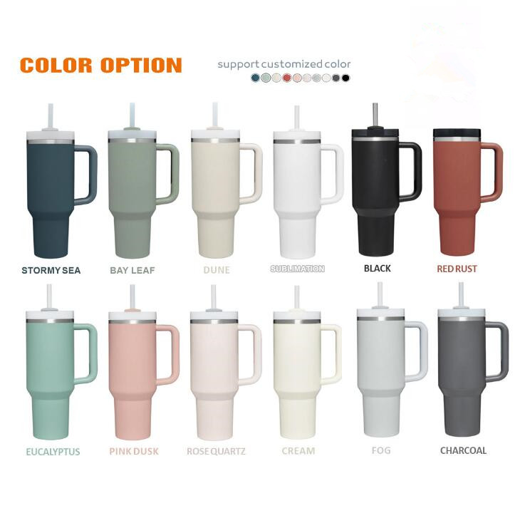 Wholesale 40oz tumbler with Handle and Straw Reusable Insulated Stainless Steel travel Tumbler big capacity Water Bottle Cup