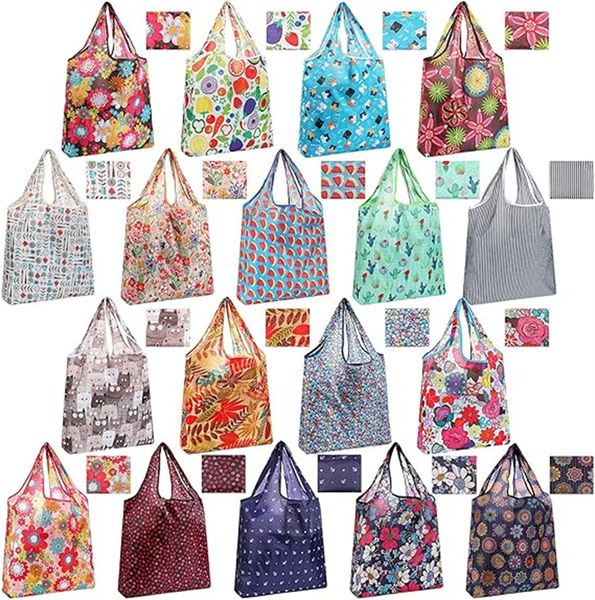 Bolsas de compras reutilizables al por mayor de 46*66 cm para comestibles bolsas de comestibles plegables bolsas de mano grandes resistentes lavables