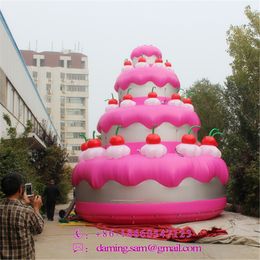 groothandel 4m 13ft hoge gigantische opblaasbare cake advertentiebal springkussens voor verjaardagsfeestjes en concertdecoratie