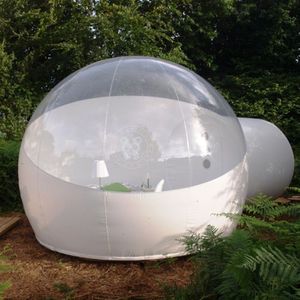 wholesale Túnel de 4 m de diámetro + 1,5 m Jardín al aire libre Patio trasero Túnel único transparente Cúpula de burbuja inflable Tienda de campaña para bodas Tipi Teepee House