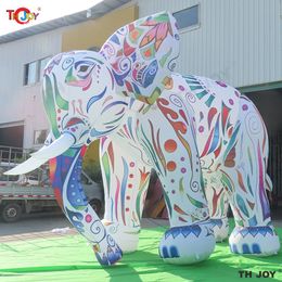 wholesale Style géant d'air de modèle de bande dessinée d'éléphant gonflable coloré étonnant adapté aux besoins du client par 4m haut pour la publicité