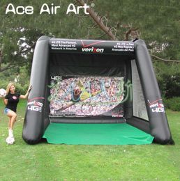 wholesale Cadre de but de football gonflable version Pop Deluxe de 4 m L x 3 m W (13,2 x 10 pieds) avec tissu de base vert pour jeu interactif sur le terrain de football américain pop-up en vente