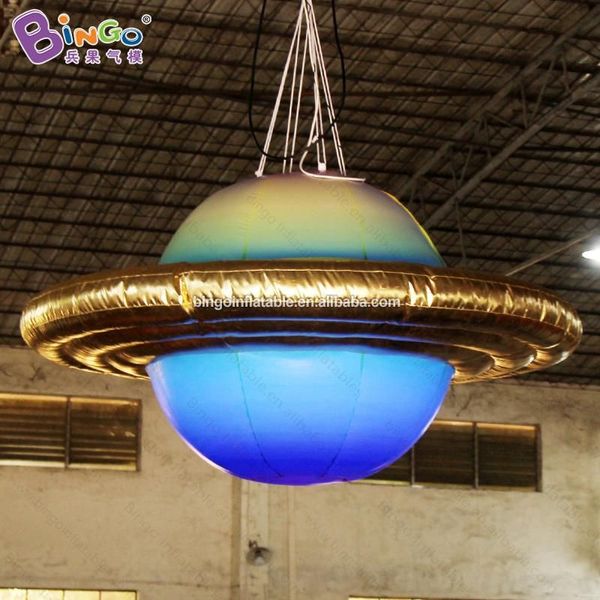 wholesale 4 mD (13,2 pieds) avec ventilateur Conception originale publicitaire gonflable suspendue boules de Jupiter inflation exploser modèle de planètes pour la décoration de scène d'événement de fête