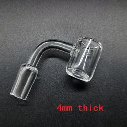 Groothandel 4mm Dikke Quartz Banger Bong Hookahs Rook Tool Clear 10mm 14mm 18mm Mannelijke Vrouwelijke Gezamenlijke Domeloze Nail Platte Top 45 95 90 Degrees 100% Real Quartz voor Bongs Hookah