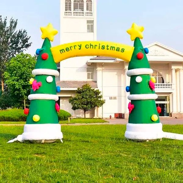 Arc gonflable de décoration de Noël de 4 mW et 13 pieds de large, arche d'arbre de Noël avec ventilateur inclus, vente en gros