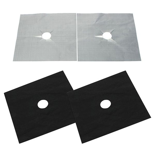 Vente en gros - 4 pièces amovible facile à nettoyer carré feuille gaz plaque de cuisson protecteur Liner poêle tapis de protection