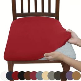 Cubierta de silla elástica alta al por mayor 4pcs/set sólido de color cepillado, tapa de silla de silla a prueba de polvo y resistente a la suciedad