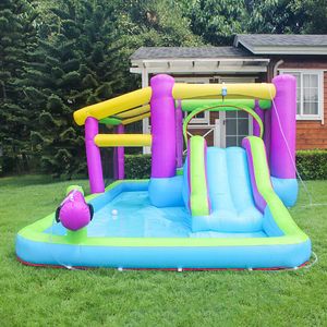 groothandel 4x3x2mH (13,2x10x8,2ft) opblaasbare waterglijbaan park springkasteel springhuis jumpercombo voor kinderen buitenfeest met luchtblazer