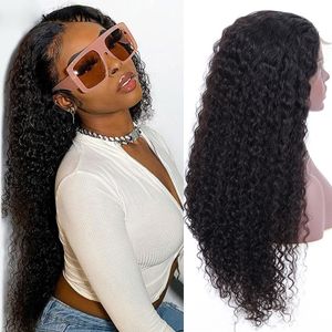 Perruque Lace Closure Wig transparente brésilienne 4x4, cheveux naturels bouclés, pre-plucked, avec cheveux de bébé, vente en gros, pour femmes