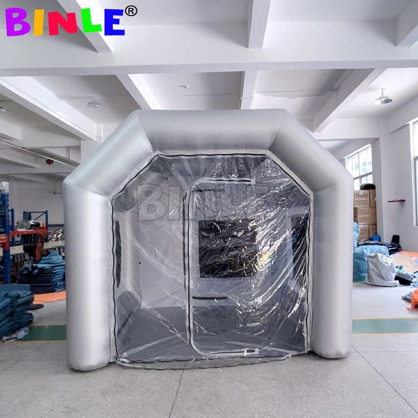 Cabina de pintura en aerosol inflable para motocicleta pequeña, tienda de trabajo de pintura portátil con sistema de filtro para Pintura de coches, 4x4x3mH (13,2x13,2x10 pies)