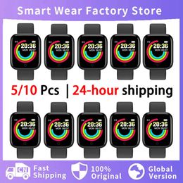 Wholesale 5/10 PCS Y68 Smart Watch pour Xiaomi Huawei Bracelet Men Women D20 Smartwatch Electronic Clock Fiess Monitor anniversaire