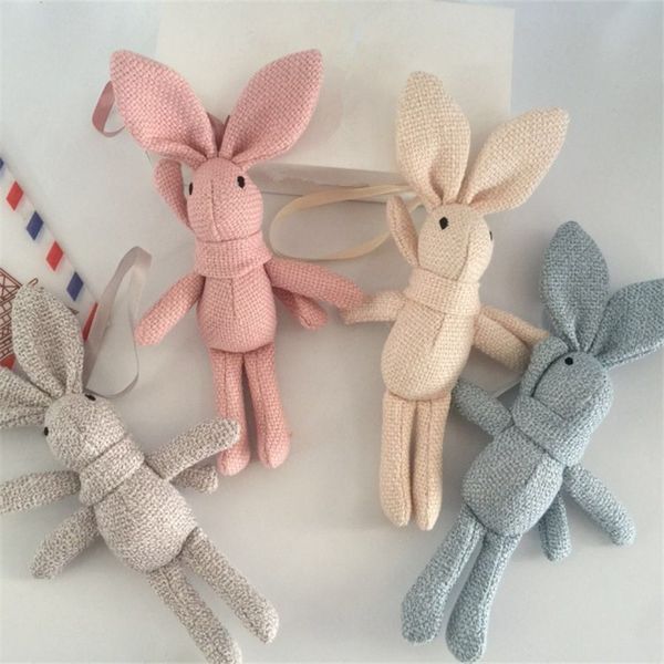 En gros 5 Couleur Lapin En Peluche Animal En Peluche Robe Porte-clés JOUET, Fête D'enfant JOUET Bouquet Poupées Mix Ordre