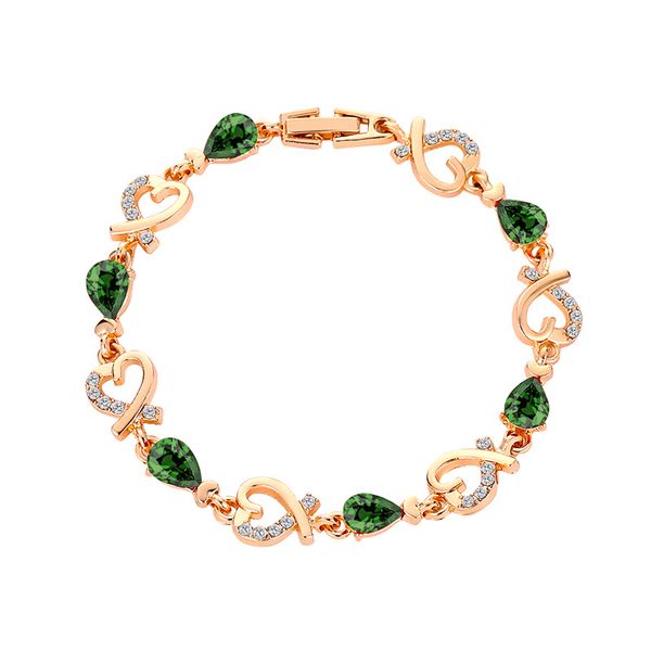 Vente en gros-5 couleurs Beau bracelet pour les femmes coloré autrichien cristal Love Love Heart Shape Chain bracelet bracelet en gros en gros