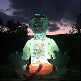 En gros de 5 m de 16,4 pieds de haut publicitaire gonflables zombies squelette gonflable avec 7 couleurs LED pour les décorations d'Halloween