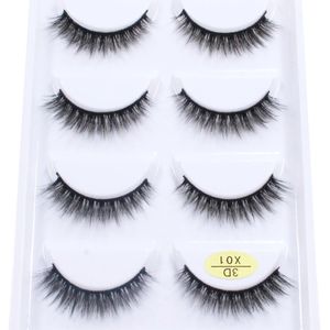 Vente en gros 5 paires / pcs faux cils de vison pour le maquillage naturel longue utilisation quotidienne outils cosmétiques 3d faux cils styles de vente X08 240123