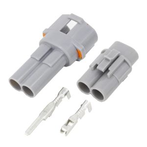 Groothandel 5 Sets 2 Pin Auto Waterdichte Kabelboom Connector 2P Mannelijke Vrouwelijke Grijze Auto Waterdichte Connectoren Plug met terminal ZZ