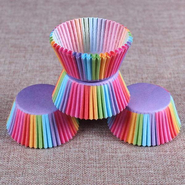 Vente en gros - 5 styles 100 pcs revêtement de cupcake tasse de cuisson cupcake papier muffin cas boîte à gâteau tasse tartes aux oeufs plateau gâteau moule outils de décoration