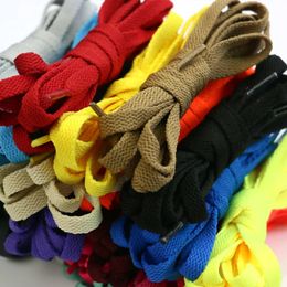 Venta al por mayor, 50 pares de cordones planos, cordones de 08cm de ancho para zapatillas de correr, 100CM, 120CM, 140CM, 160CM, 180CM, cordones para zapatos 240102