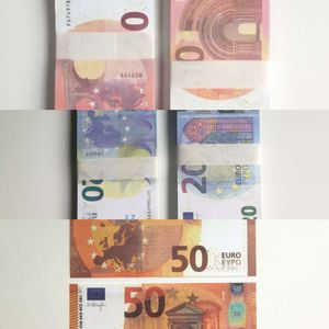 Vente en gros 50% Taille Euro Prop Money Clip Portefeuille Copie Jeux Faux Note EUR 100 50 Billets Papier Jouer Billets Film Props1O6I