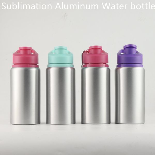 ¡Venta al por mayor! Botellas de agua de aluminio en blanco de sublimación de 500 ml para niños Vasos reutilizables con aislamiento de pared simple al vacío con soporte de tapa ¡Imagínese personalizado!