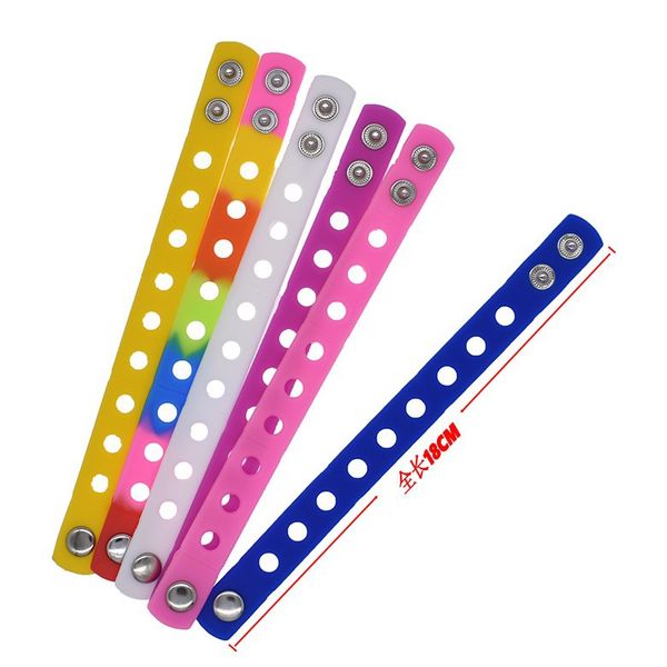 Vente en gros 500pcs 18CM Jelly, Glow Wristbands Bracelets en silicone Fit Croc Shoe Charms Enfants cadeaux pour filles garçons