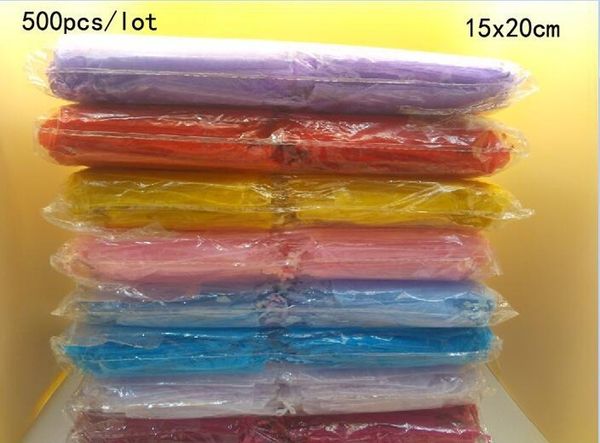 En gros de 500pcs / lot 15x20cm en organza sac bijoux sacs d'emballage de mariage favorables