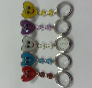 Venta al por mayor 800 unids/lote 7 colores cuadrado colorido silicona enfermera sonrisa reloj relojes de bolsillo Doctor Fob reloj de cuarzo niños relojes de regalo NW023