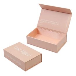 Groothandel 500 stks/Lot luxe roze kleine magnetische sluiting 1200G POBERBOODBOARD Sieraden Gift Packaging Box 240408