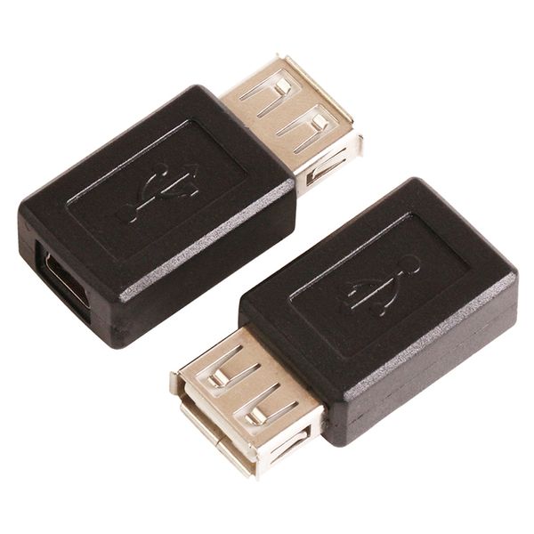 Venta al por mayor 500 unids/lote Mini USB 5pin hembra a USB A tipo 2,0 conector hembra adaptador de extensión envío gratis