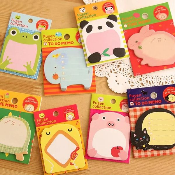 Wholesale 500pcs Autocollant mignon kawaii animal notants notes note de notes de notes de notes de service de bureau