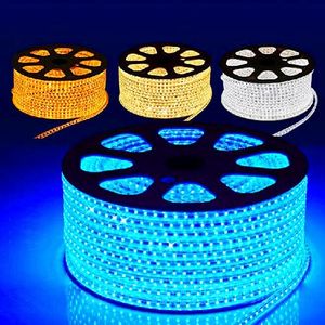 Groothandel - 100m / roll 12V / 24V / 110V / 220V 5050 60 LED's / M LED Strip Licht Waterdicht Pure Kleur LED Strip Light