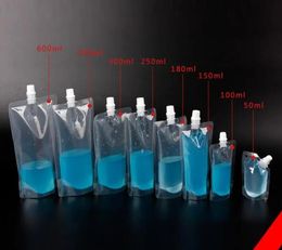 groothandel 50 ML / 300 ML Stand-up Plastic Drankverpakking Zak Uitloopzakje voor Sap Melk Koffie Drank Vloeistof Verpakkingstas Drinkzakje