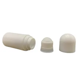 Venta al por mayor 50 ml HDPE Botellas de rodillos de desodorante de plástico Rollo vacío blanco en botella 50 cc Botella de bola Rol-on Loción de perfume Envase ligero