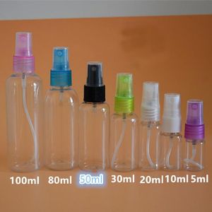 wholesale Bouteilles à pompe de 50 ml Parfum Shampooing Lotion Liquide Cosmétique Bouteille de voyage rechargeable Pression Bouche Point Embouteillage Bouteille à pompe de pulvérisation