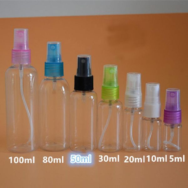 wholesale Botellas de bomba de 50 ml Perfume Champú Loción Líquido Cosmético Botella de viaje recargable Presión Punto de boca Botella de bomba de embotellado en aerosol