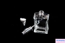 groothandel 50 ml vierkante glazen parfumfles lege parfum heldere spray verpakking hervulbare flessen verstuiver kwaliteit