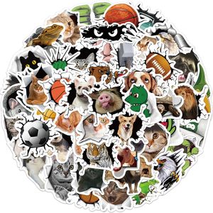 En gros 50 Pcs 3D Animaux Autocollants Skate Accessoires Vinyle Étanche Autocollant Pour Planche À Roulettes Ordinateur Portable Bagages Téléphone Cas Stickers Parti Décor