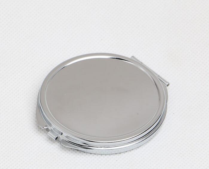 En gros 50 pcs 60 MM Blanc Compact Miroir DIY Portable Métal miroir cosmétique Argent # sl1140