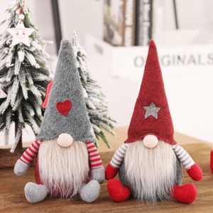 Venta al por mayor 50 unids Hecho a mano Árbol de Navidad Dibujos animados Sin cara Muñeca Muñeca Decoración Navidad Home Fiesta Ornamento Creativo Festivo Colgante Doll Gifts