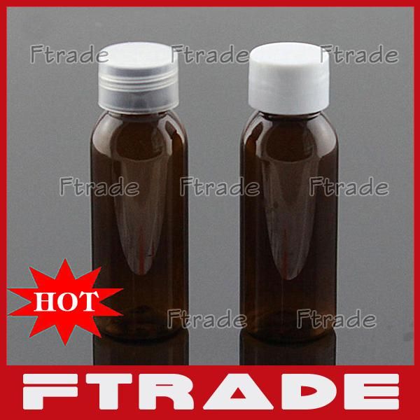 ¡Venta al por mayor-50 unids/lote! Botella marrón de 30 ml ml tapa ordinaria Botellas de plástico PET prueba de muestra de vial marrón Somos directos de fábrica