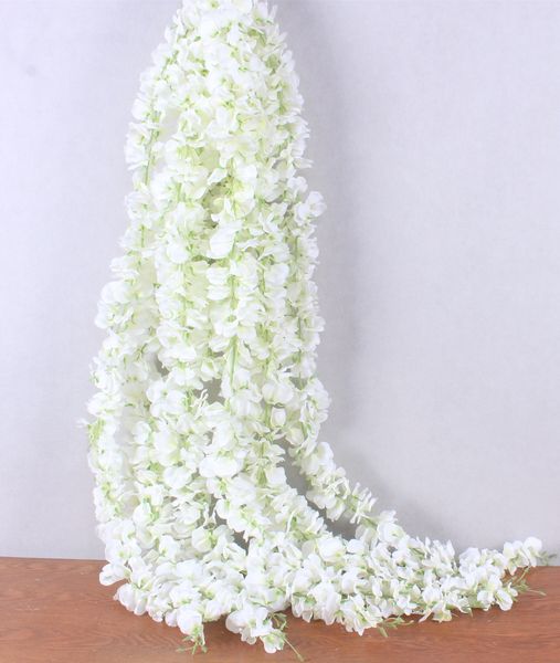 En gros 50 pcs bande de rotin glycine fleur artificielle vigne pour mariage maison fête enfants chambre décoration bricolage artisanat fausses fleurs