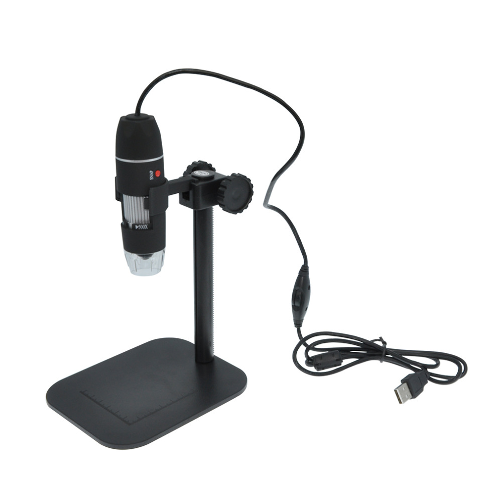 Microscoop en accessoires groothandel-50X tot 500X USB LED digitale elektronische vergrootglascamera zwart