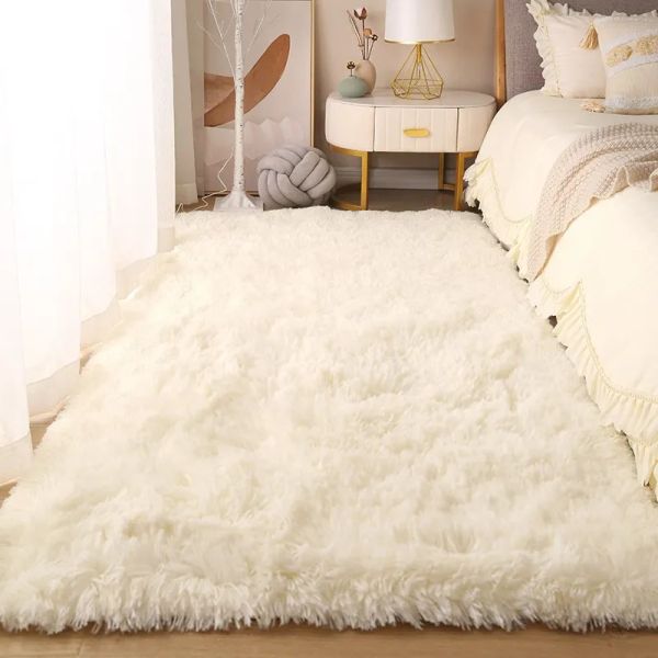 Alfombras de área suave al por mayor 50x140cm para el dormitorio esponjoso, alfombra de la sala de estar teñida de un montón de pelusa sin deslizamiento.