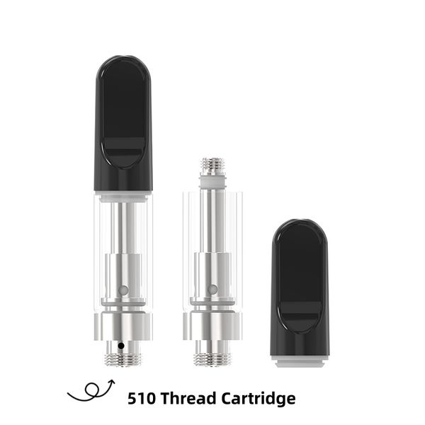 Cartucho de vape 510 al por mayor 0.5ml 1.0 ml Cartuchos de vidrio de cerámica 510 Atomizador de hilo Consejo de goteo vacío Vaporizador desechable Vaporizador Pen espuma Embalaje de vape Vape Vape USA UK Eu